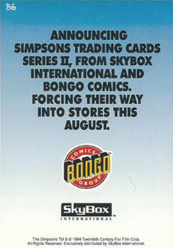 1994 Skybox The Simpsons Series 2