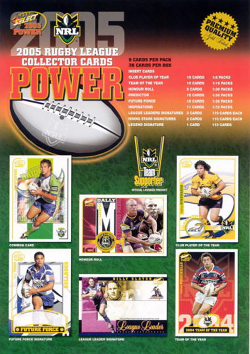 2005 Select NRL Power Trading Cards