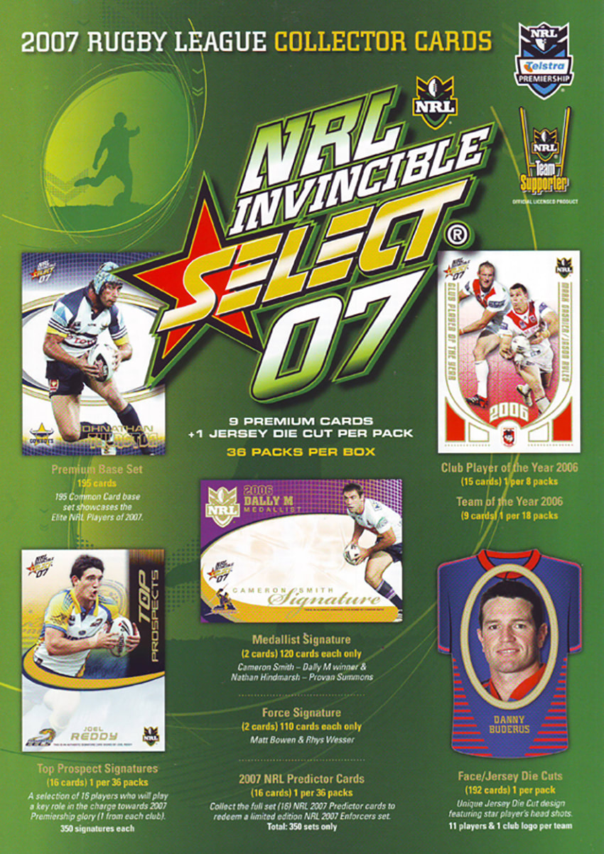 2007 Select NRL Invincible Trading Cards