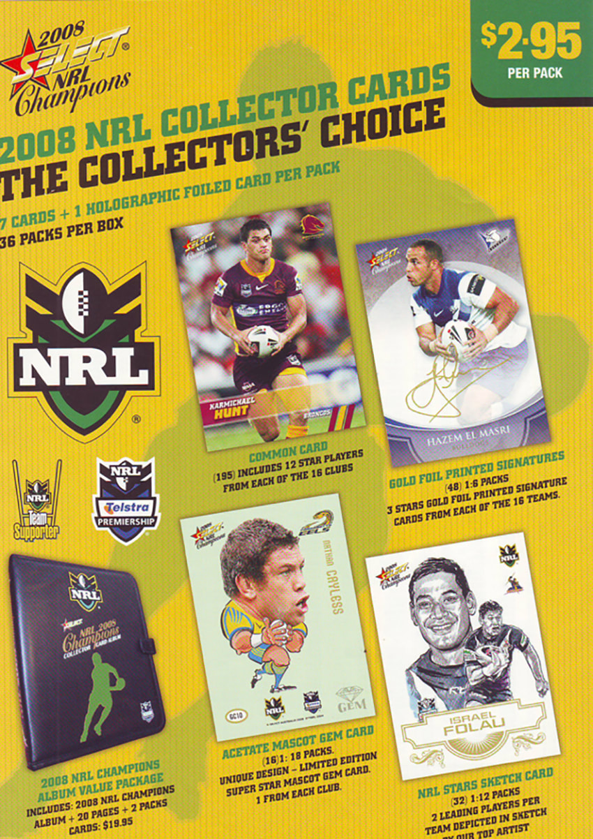 2008 Select NRL Champions trading cards
