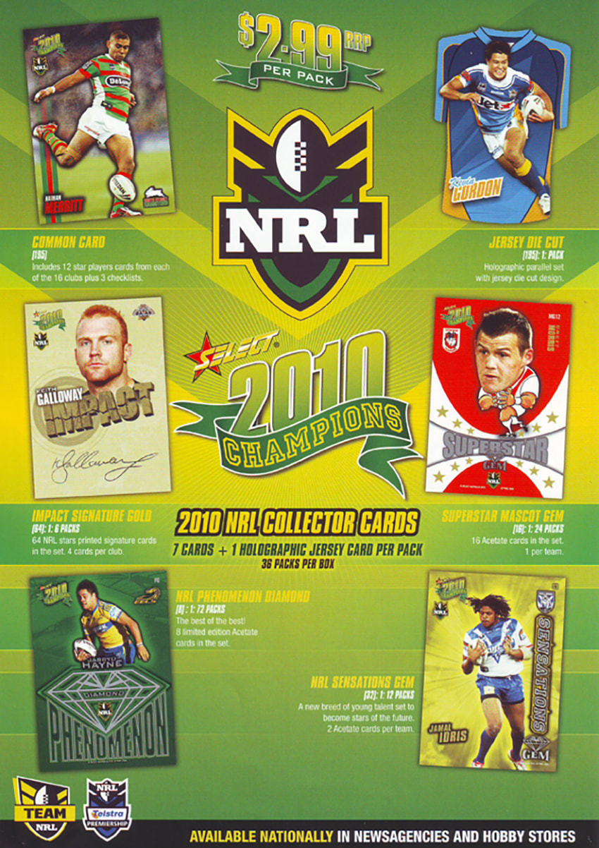 2010 Select NRL Champions trading cards