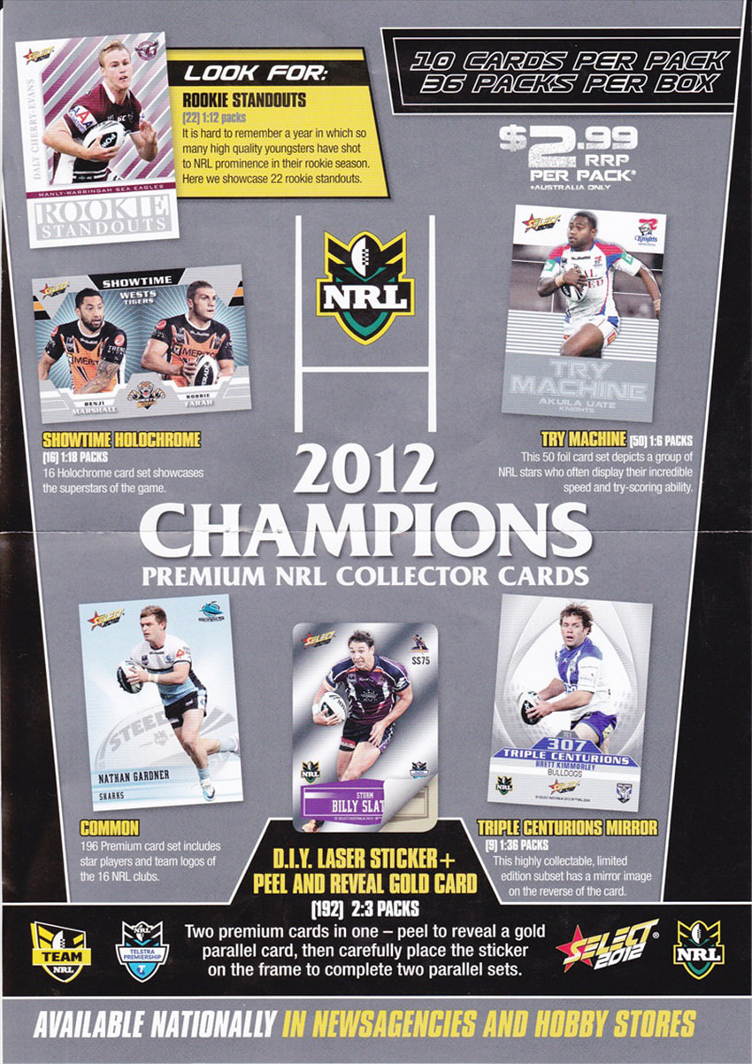 2012 NRL Champions Trading Cards