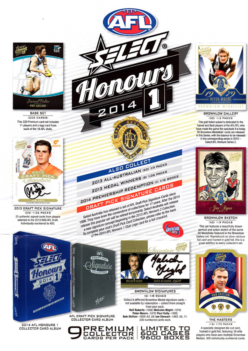 2014 Select AFL Honours 1 Trading Cards