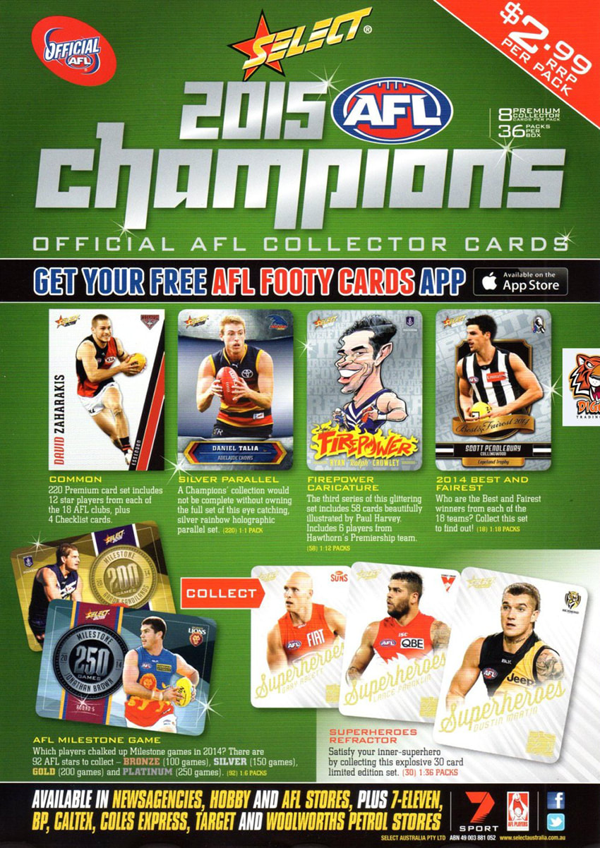 2015 Select AFL Champions trading cards