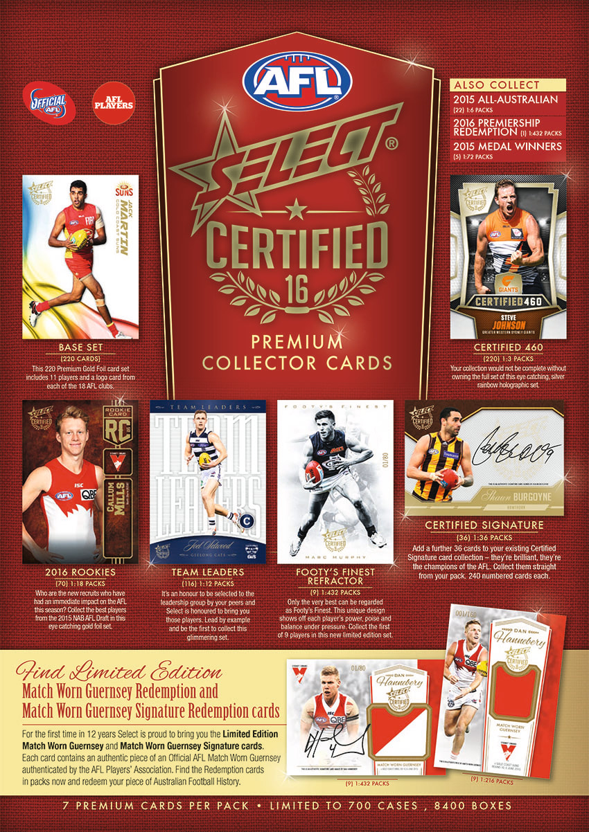 2016 Select AFL Certified Trading Cards