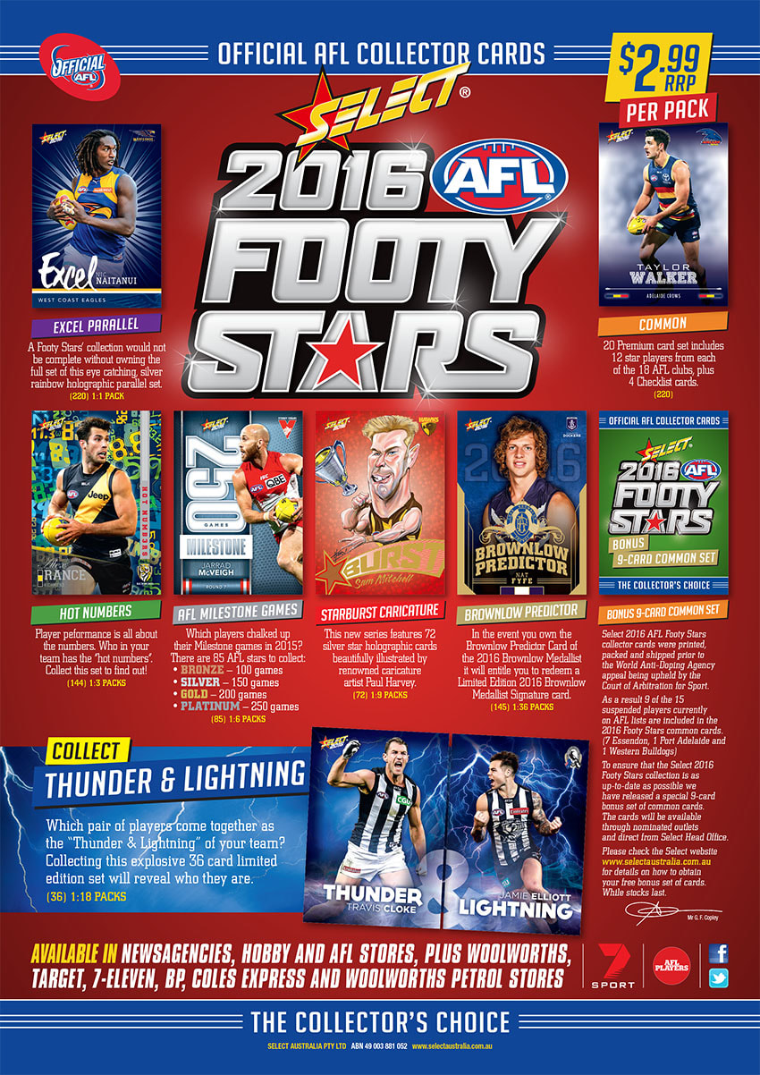 2016 Select AFL Footy Stars Trading Cards