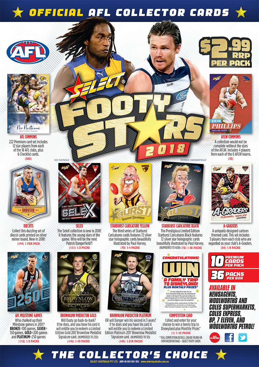 2018 Select AFL Footy Stars Trading Cards