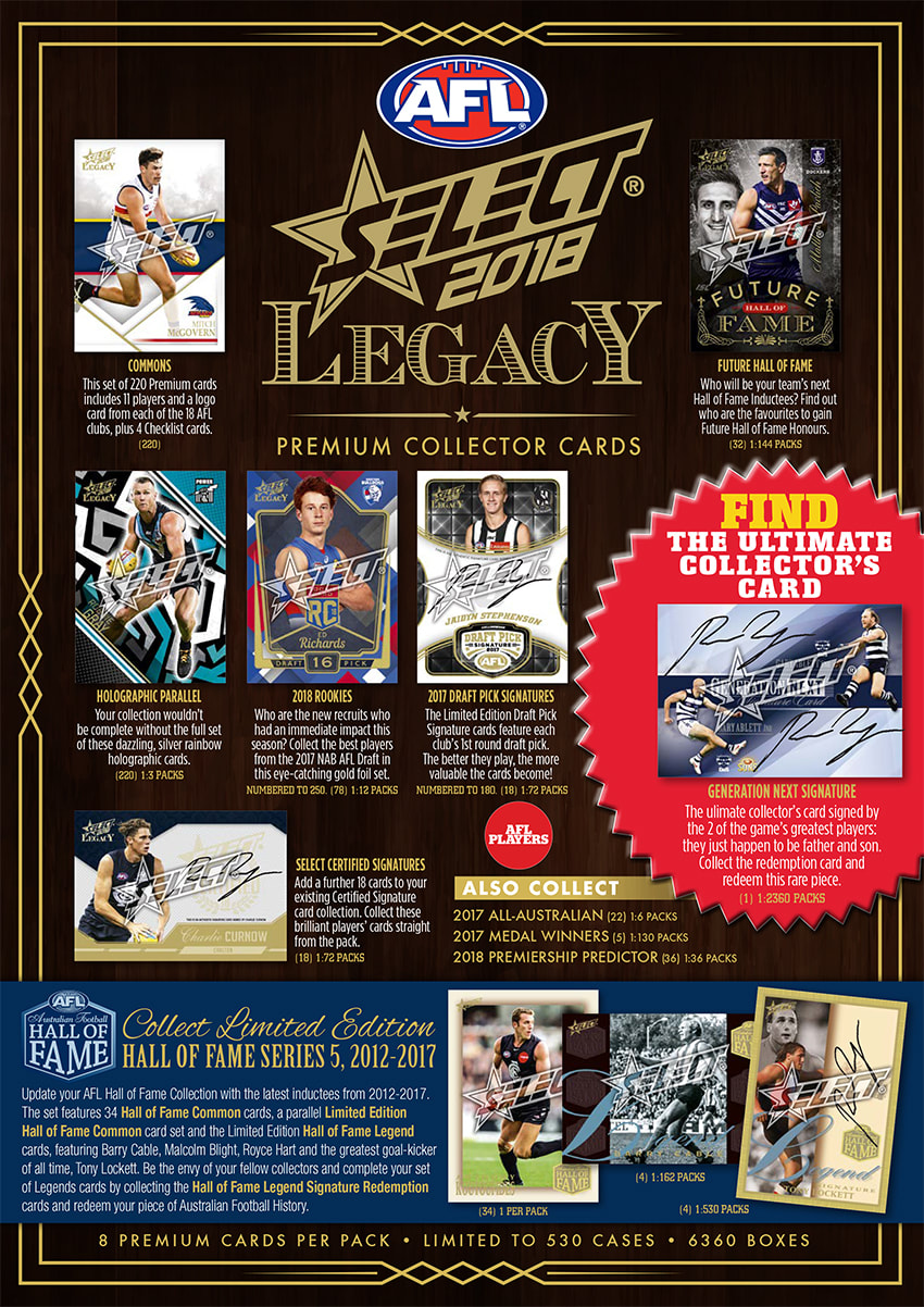 2018 Select AFL Legacy trading cards