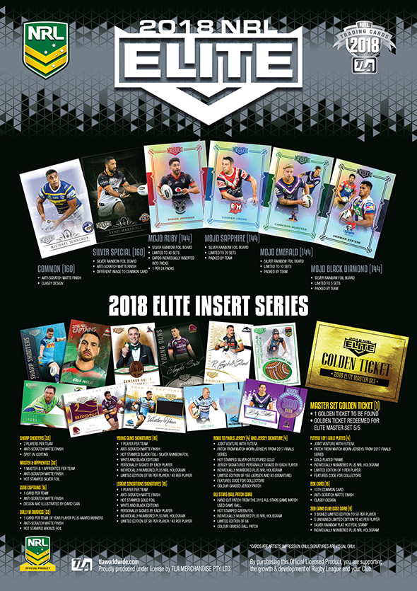 2018 TLA NRL Elite trading cards