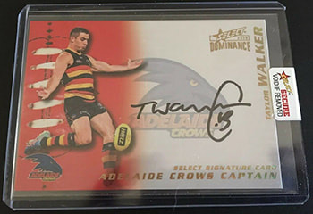 2019 Select AFL Dominance Captains Signature Redeemed card