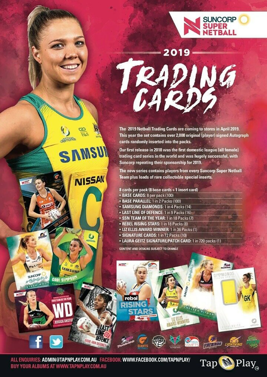 2019 Suncorp Netball Trading Cards