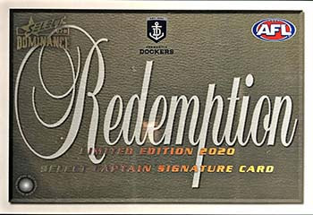 2020 AFL Dominance Captain Signature Redemption cards CSR12 N. Fyfe
