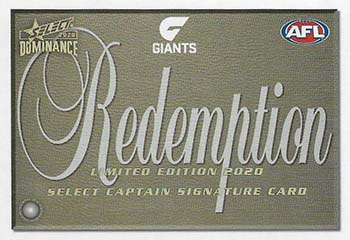 Captains Signature Redemption Cards