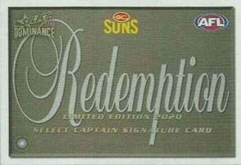 2020 AFL Dominance Captain Signature Redemption cards CSR14 D. Swallow