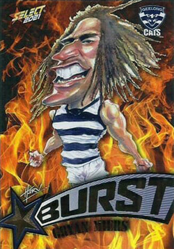 2021 AFL Footy Stars Starburst Caricature Fire