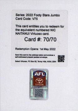 2022 Select AFL Footy Stars Virtuoso Jumbo Pack Redemption Cards