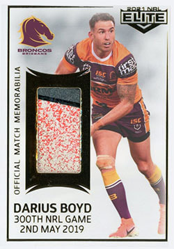 2021 NRL Elite Boot Patch Cards