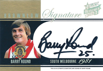Select 2015 AFL Honours 2 Brownlow Signature