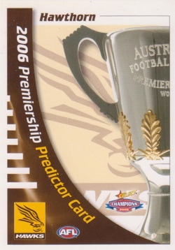 2006 Select AFL Champions Premiership Predictor Card