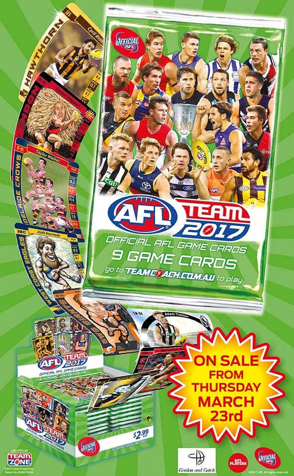 FLIX BEST & FAIREST 2017 AFL TEAMCOACH PICK THE 18 CARDS SET FOOTY POWERS 