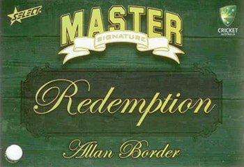 2009 / 2010 Select Cricket Masters Signature Redemption